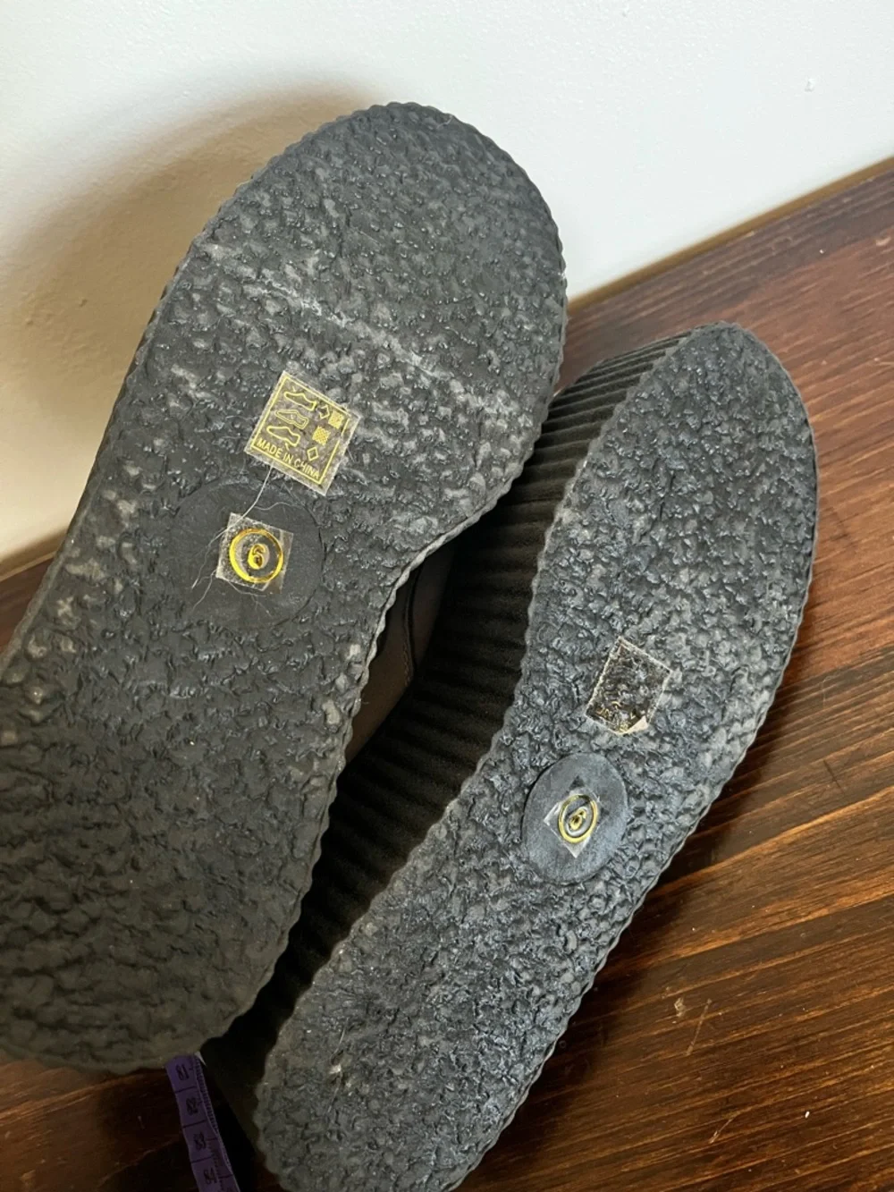 Platform Creeper Shoes in Light Gray with Black Trim - Picture 7 of 7